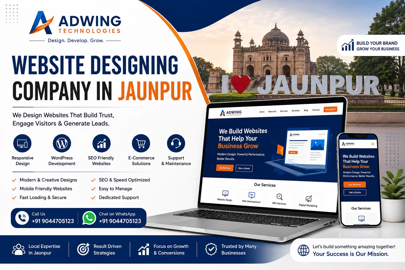 Website Designing Company in Jaunpur – Adwing Technologies”.
