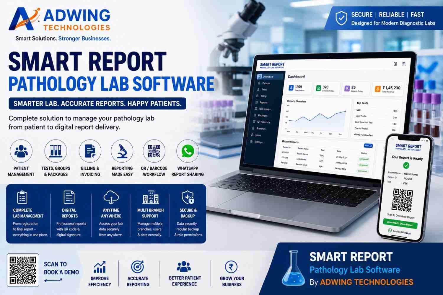 Smart report pathology lab software