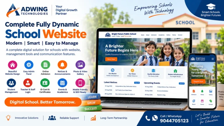 Complete fully dynamic school website with admin and student management features