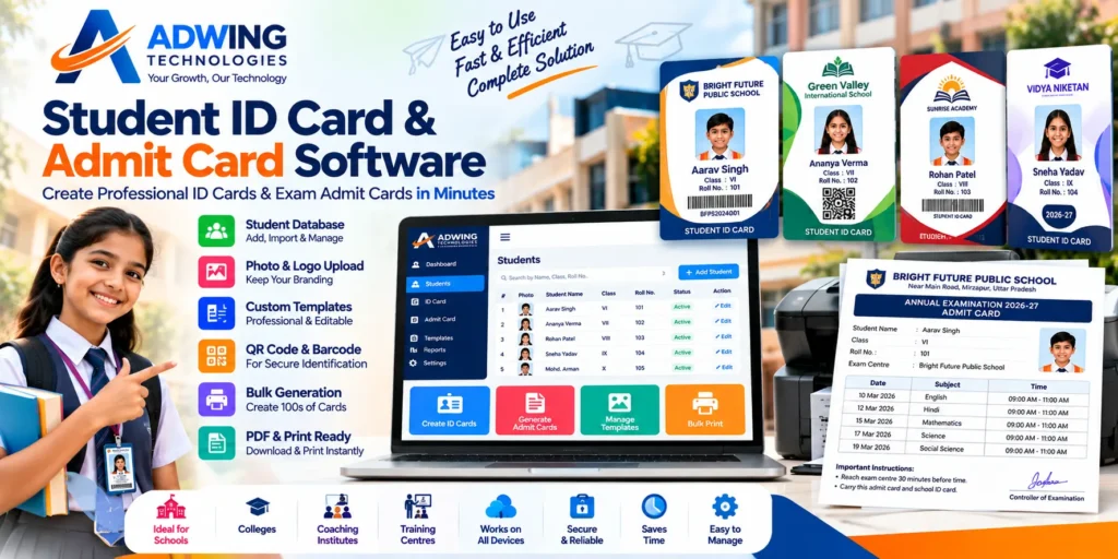 Student ID Card & Admit Card Software for Schools | Adwing Technologies