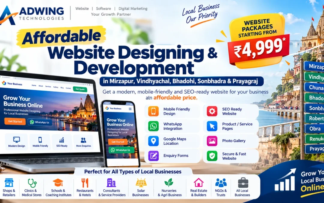 Affordable Website Designing & Development in Mirzapur, Bhadohi, Sonbhadra & Prayagraj